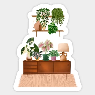 Modern interior with plants Sticker